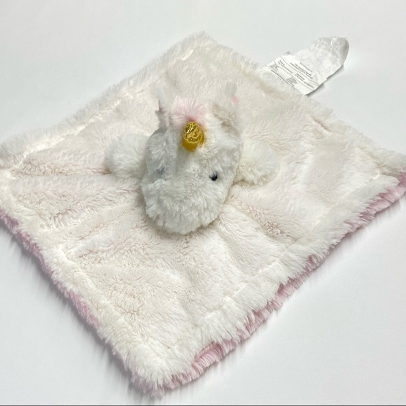 Unicorn lovey white & pink with gold horn super soft plush security snuggles toy - Picture 10 of 10